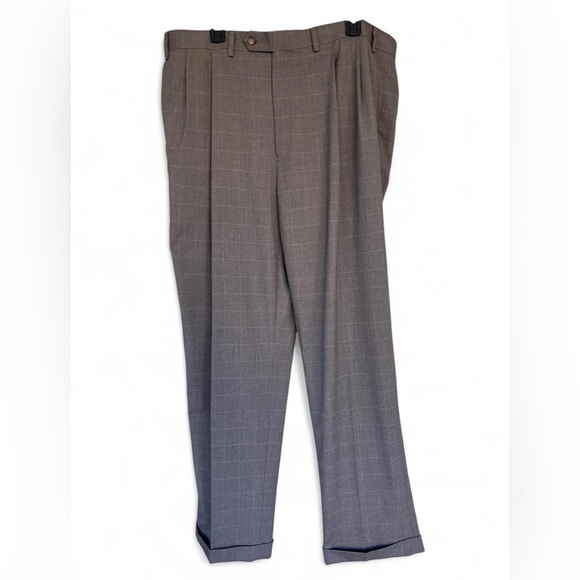 Ralph By Ralph Lauren Dress Pants Mens 41x31.5-measured Pleated Cuffed Stretch - Picture 1 of 12